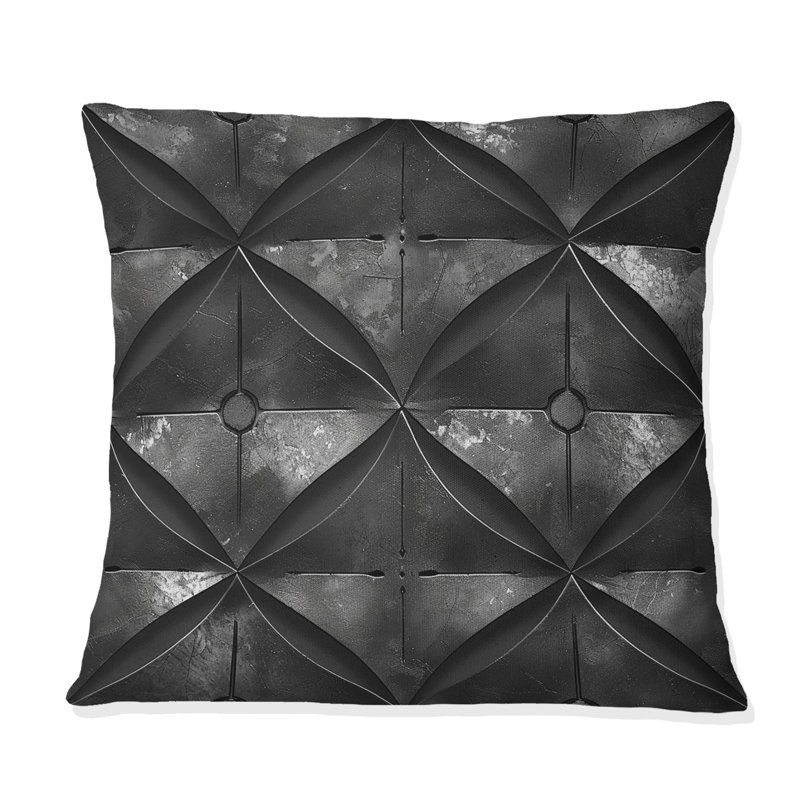 Coussin Beige gris Mid-Century Quatrefoil - Mid-Century, H 18 po x l 18 po