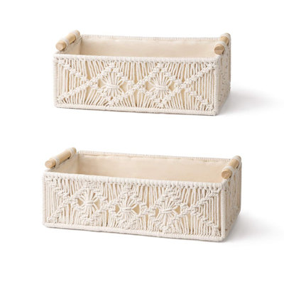 Panier de rangement en macramé tissé à la main, porte-papier hygiénique Boho, petit panier de rangement pour la décoration intérieure