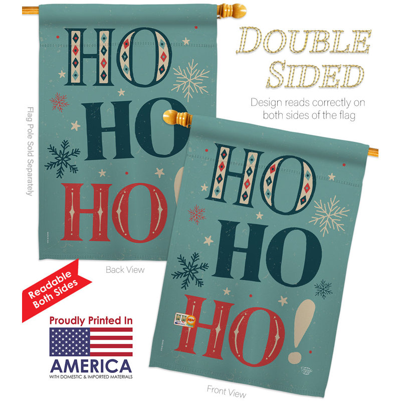 Drapeau de maison en polyester 40 x 28 po Ho Winter