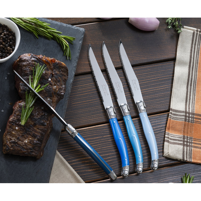Laguiole Steak Knife Set, Blue