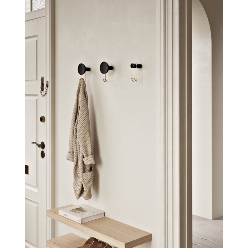 Around Wall Hanger (Small), Black/Satin Brass