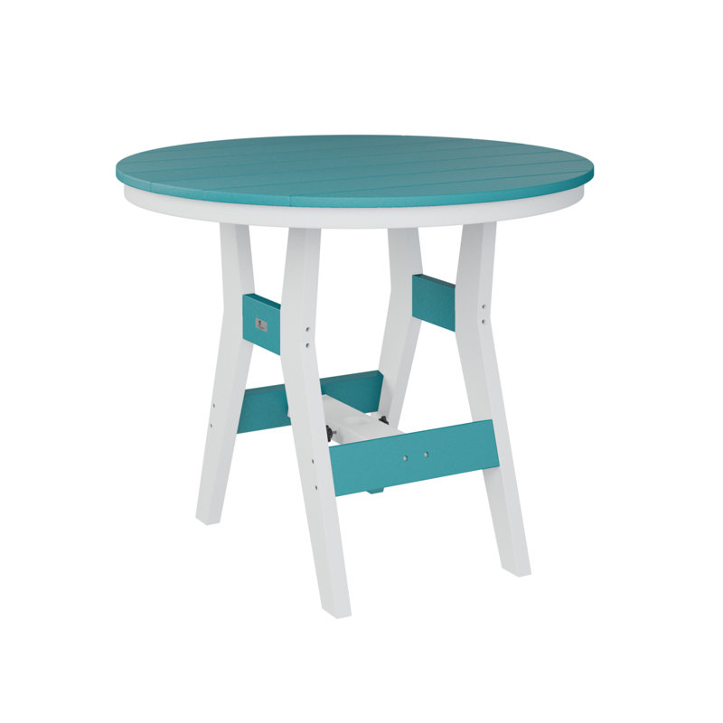 Table de bar berlinoise Berlin, Bleu Aruba, H 38,87 po x l 38 po x P 38 po