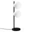 Lampe de table moderne noire avec corps en métal, 7,5 x 7,1 x 22,8 pouces | Plaque de base de 18 cm, câble de 78,7 pouces, interrupteur marche / arrêt | Double prise E14 (40 W maximum) | Conception élégante pour la maison et le bureau, indice de protection IP20-1060020442