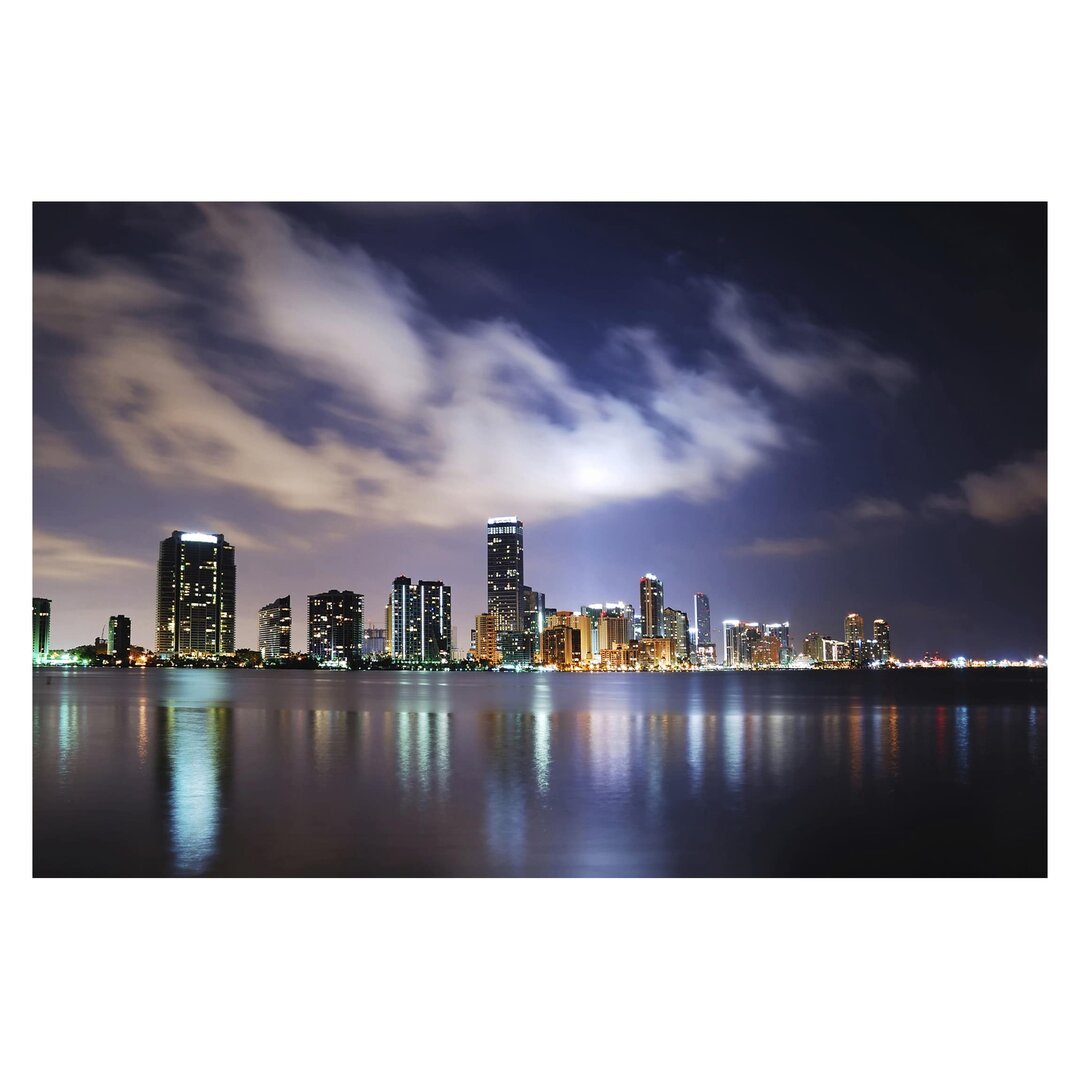 Matt Fototapete Miami bei Nacht 2,55 m x 384 cm