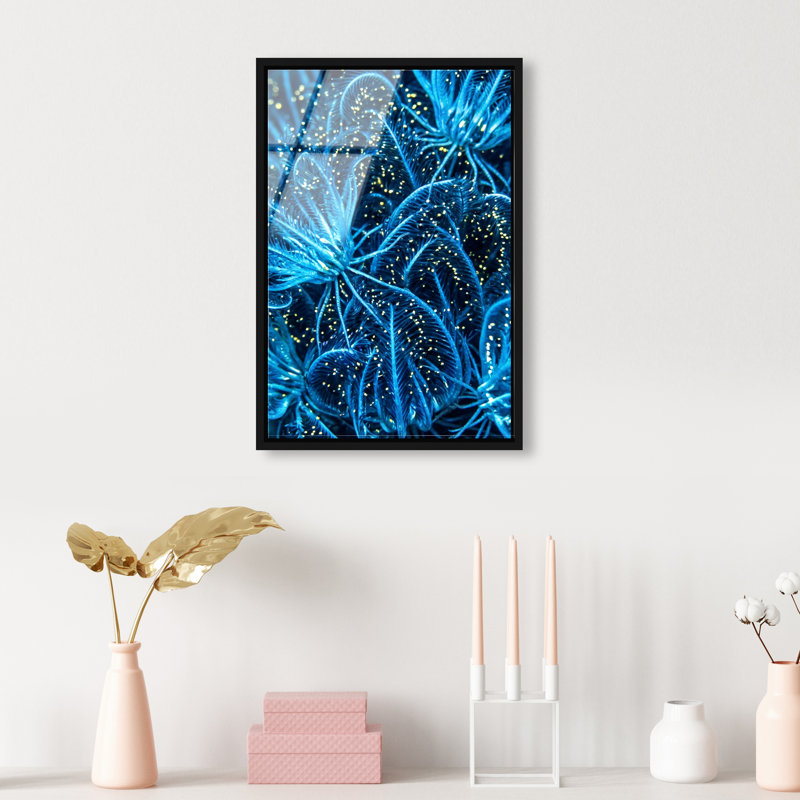 Neon Garden Print by Oliver Gal, 16"H x 11"W, Black Floater Frame