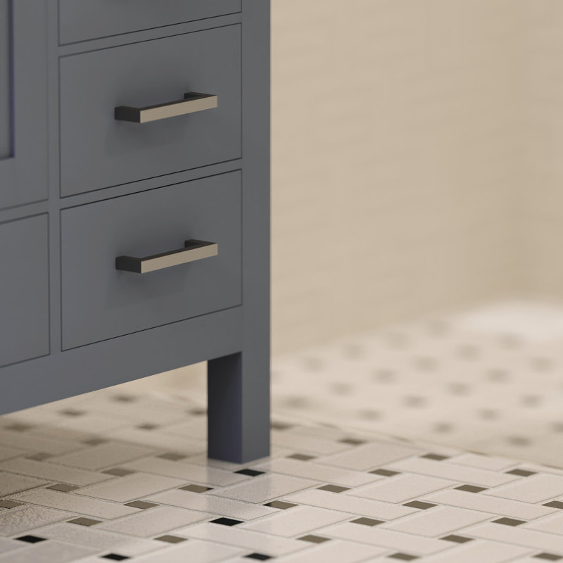 Rooh 36'' Charcoal Gray Bathroom Vanity with White Quartz Top