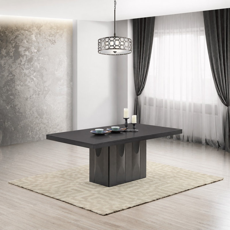 Avenel 71” Rectangular Pedestal Wood Dining Room Table