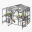 Large Outdoor Catio for 6-10 Cats, Metal Cage with Weatherproof Roof, Platforms, Ramps, and Storage Shelves-129943275