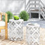 Ensemble de 2 tables de bout gigognes modernes en fer blanc - Tables d'appoint découpées à motif floral pour le salon, la chambre à coucher et les petits espaces - Aucun assemblage requis