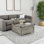 Table basse à plateau relevable Farmhouse avec rangement, table centrale carrée en bois avec station de charge et ports USB, table centrale de salon avec grand espace caché, pour salon, chambre à coucher, bureau à domicile