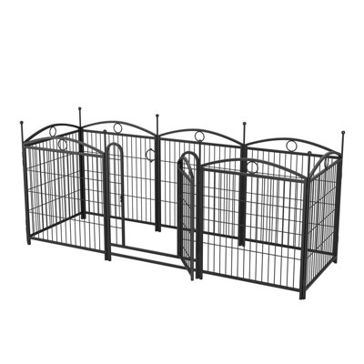32" 8-Panel Heavy Duty Metal Dog Playpen - Indoor & Outdoor Pet Fence with Doors | Foldable Exercise Pen for Large, Medium & Small Dogs