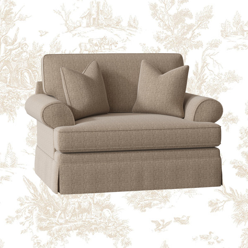 Brookner Upholstered Armchair, Zuma Natural Textured Linen