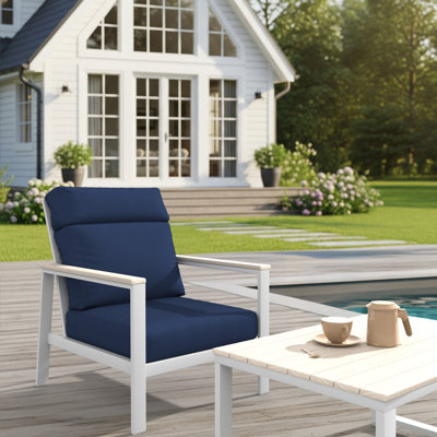 Townsend Metal Outdoor Lounge Club Chair With Sunbrella Cushion