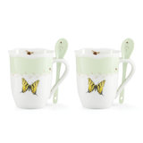 Lenox Butterfly Meadow Green Mug & Spoon, Set of 2