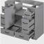 Meuble-lavabo 36 po sans lavabo, base d'armoire seulement, six tiroirs, tablette réglable