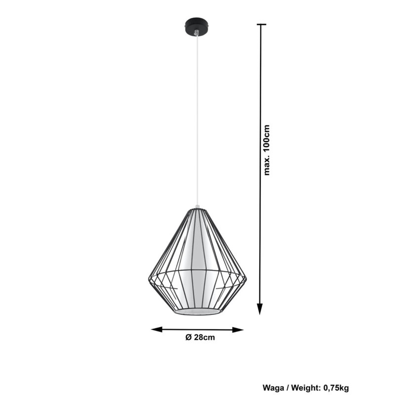 Vern 1 - Light Geometric Pendant, Black