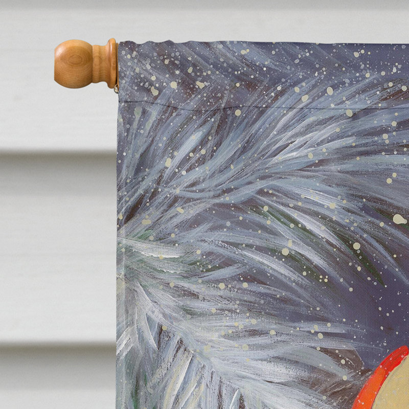 Drapeau de maison Hvidovre Sheltie Halloween en polyester à 2 faces 3 x 2 pi, Schnauzer avec bottes vertes - Noël