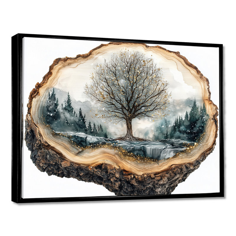 Gibout I - Landscapes Wall Art, H 12 po x l 20 po, Cadre flottant, Noir, noir, noir, noir