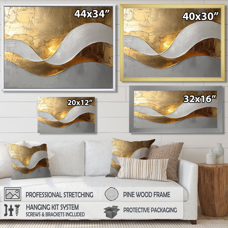 Amaro I - Abstract Large Wall Art, Toile tendue sur cadre, H 12 po x l 20 po, Ne s’applique pas