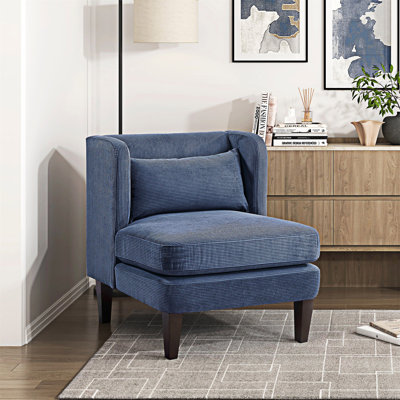 Meuble de salon moderne en velours côtelé bleu