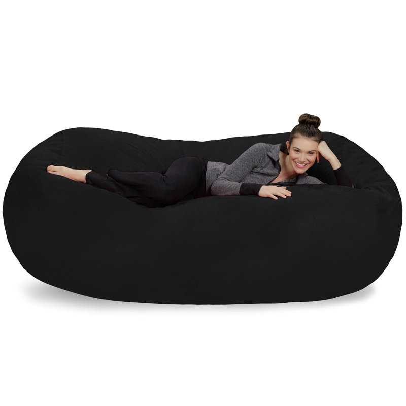 Méridienne de canapé à billes - Canapés moelleux de 7 pi avec housse en microsuède super doux - Chaises longues rembourrées en mousse à mémoire de forme XXL pour enfants, adultes et couples - Mobilier de fauteuil à billes géant en plusieurs coul