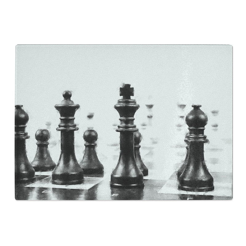 Chess Pieces Vol.2 Painting Chopping Board, 0.4cm H x 28.5cm W x 39cm L