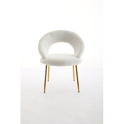 Set Of 1 Velvet Fabric Dining Chairs With Curved Backrest And En Metal Legs For Kitchen Or Dining Room