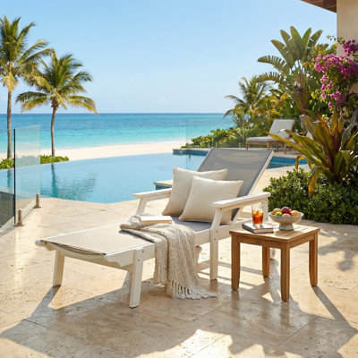 Lourmarin Outdoor Chaise Lounger with Armrest