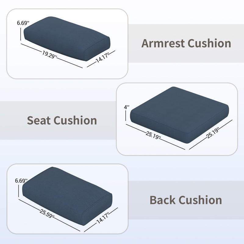 Yentin Wicker Loveseat with Cushions, Navy