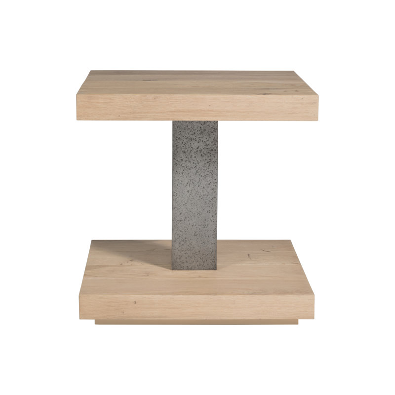 Verite 26" Gray/Brown Wood and Metal Rectangular End Table