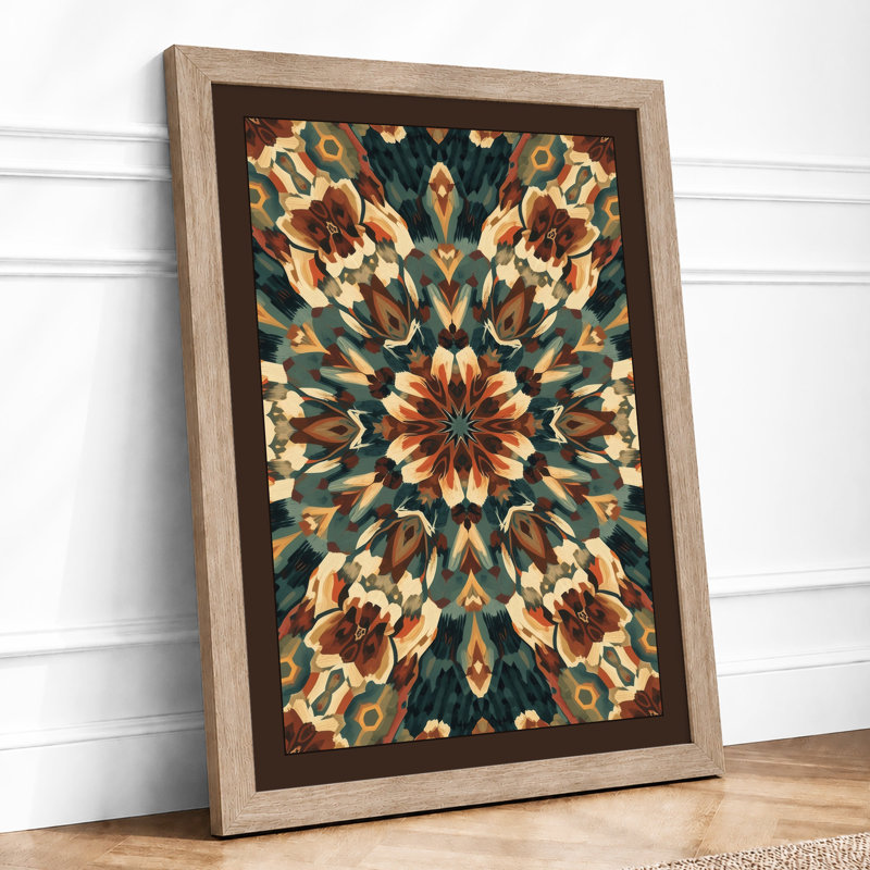 Mandala Meditation Geometric - Framed Print, A4 - 29.7 x 21.0 cm, Oak