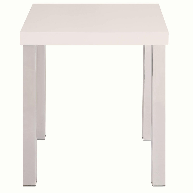 White glossy chrome bedside cabinet