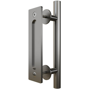 Brushed Nickel Barn Door Hardware Kit - Flat Hangers - Walston  Architectural Products