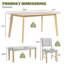 Ensemble de table de salle à manger 6 pièces, table rectangulaire rustique avec 4 chaises rembourrées et banc, ensemble de table de salle à manger en bois massif pour 6 personnes