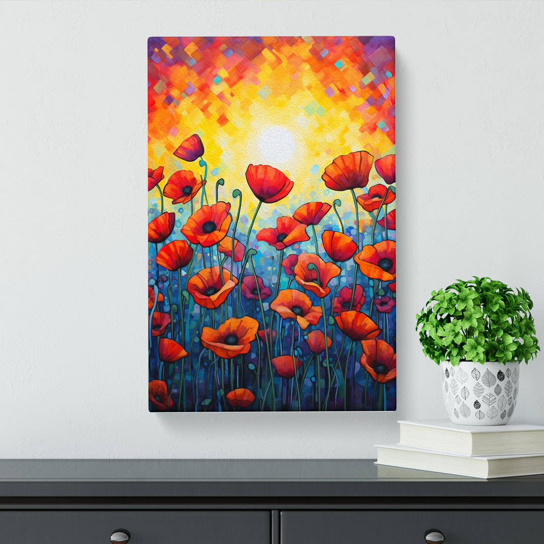 Poppy Field Abstract No.2 - Wrapped Canvas