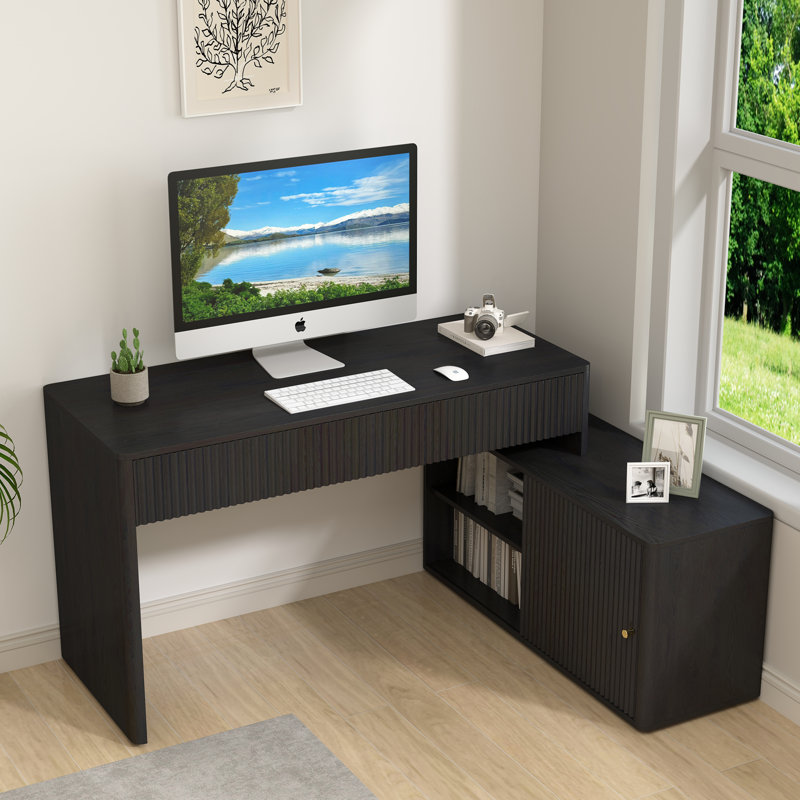 Bureau de direction en L Larose, Noir, noir, noir, noir