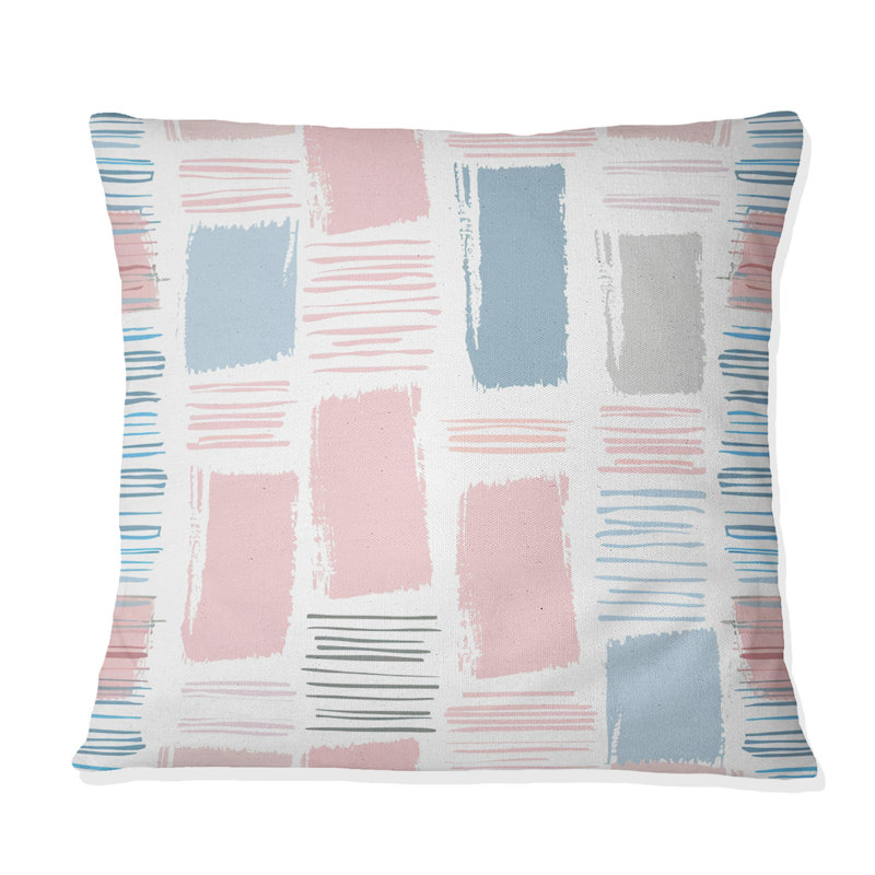 Coussin Pink Tiles - Blue Tiles, H 16 po x l 16 po