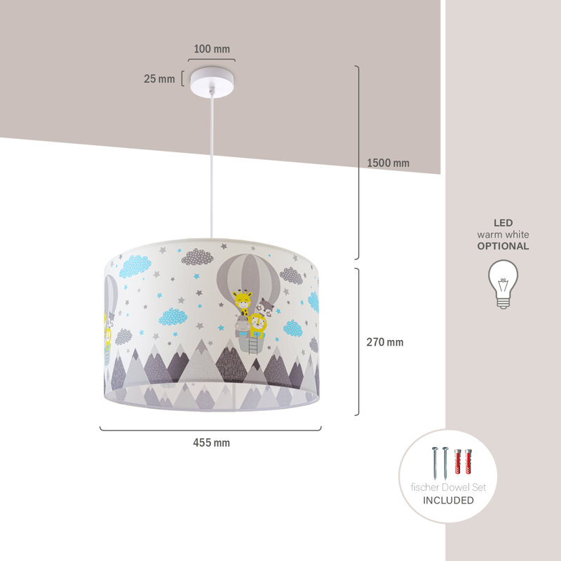 Shanice 1 - Light White Drum Pendant