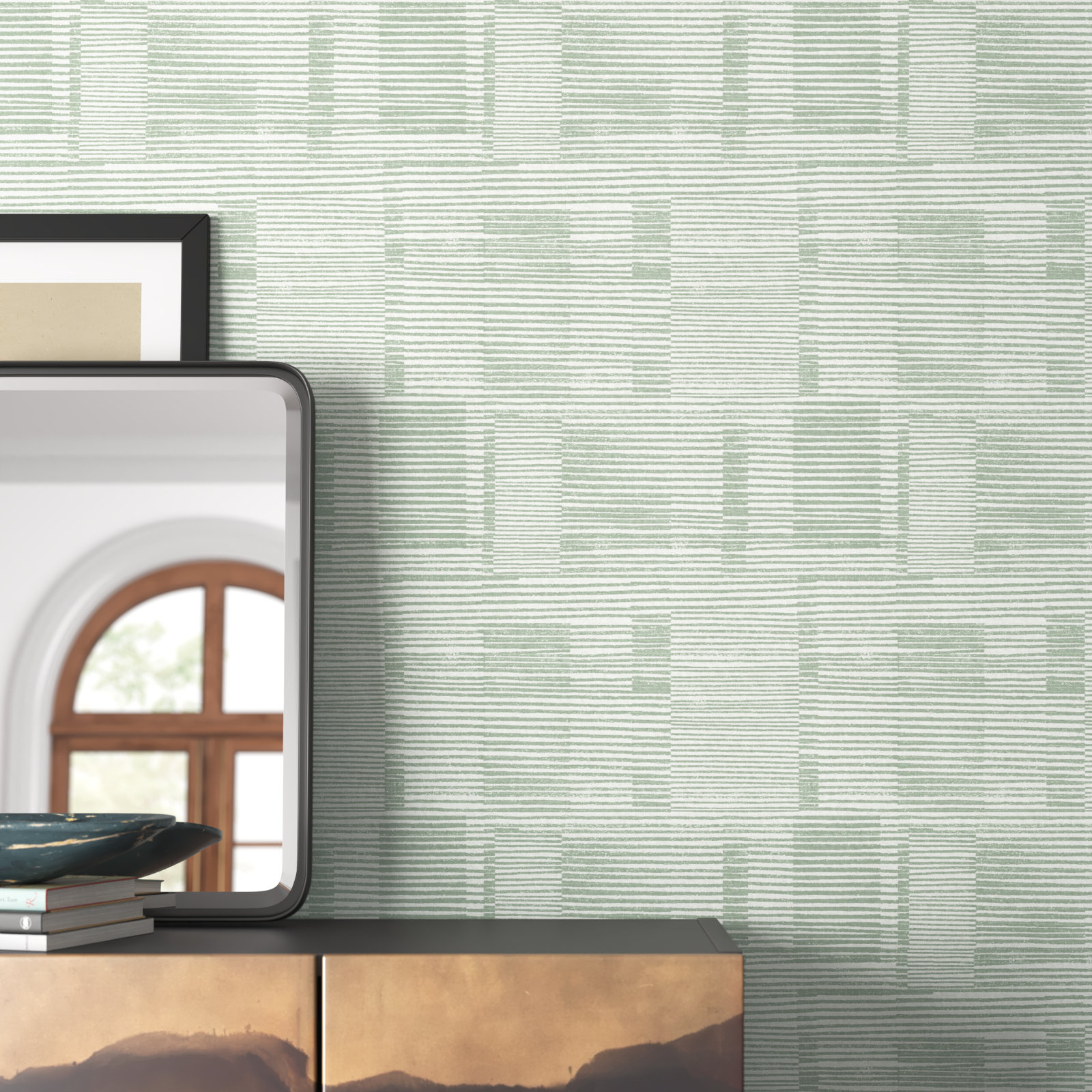 Eryn Striped Wallpaper, Green