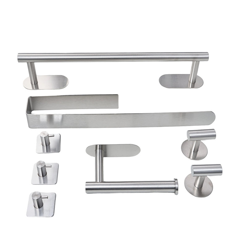 8-Piece 304 Stainless Steel Bathroom Hardware Set, Silver