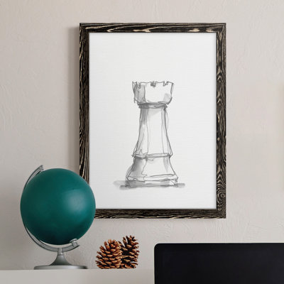 Chess Room Study V - Toile encadrée de qualité supérieure - prête à être accrochée