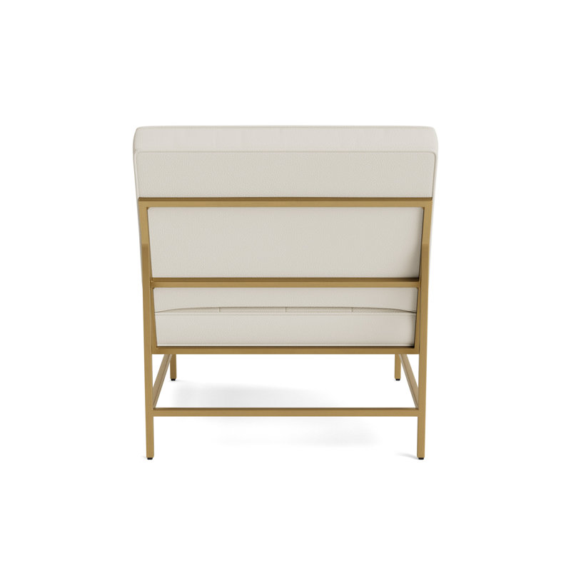 Major Leather Chair, Brushed Brass, Greenwich Performance Leather - Cream