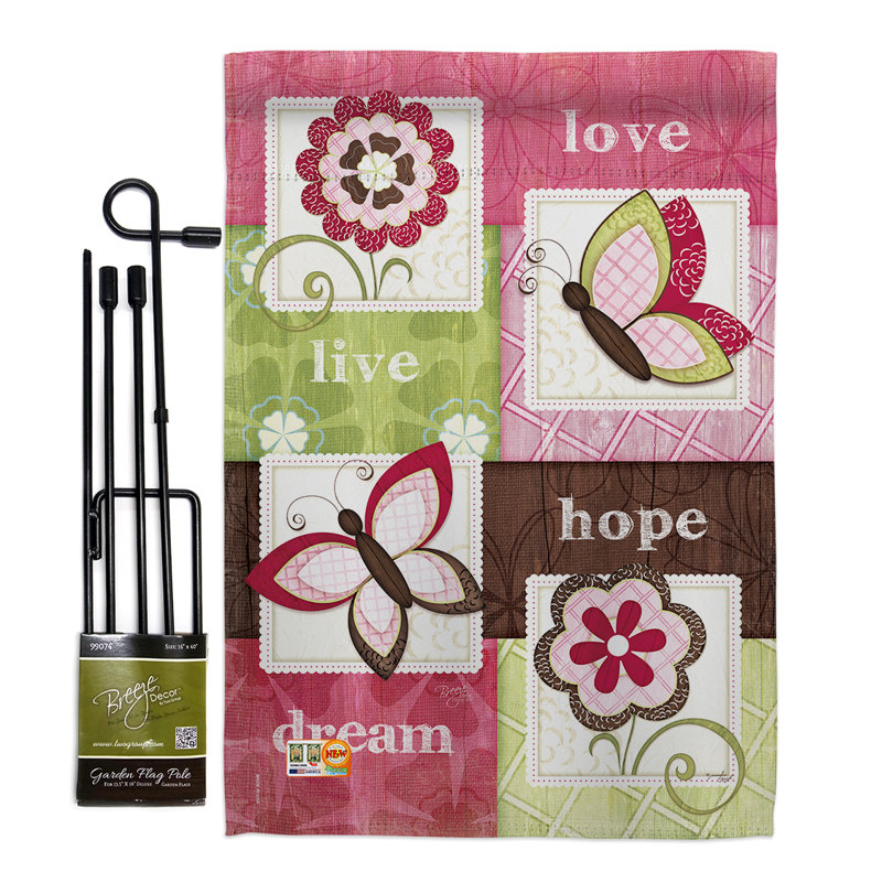 Drapeau de jardin vertical décoratif à double face 13 po x 18,5 po welcome floral inspirational