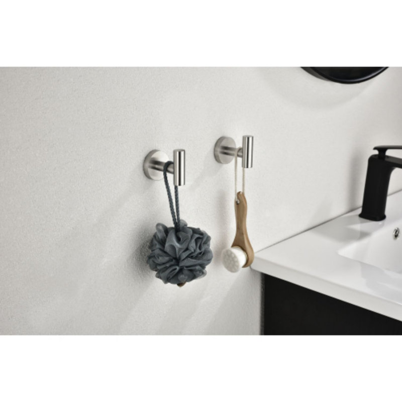 Ensemble de quincaillerie de salle de bain, ensemble d'accessoires de salle de bain 6 pièces comprenant une barre à serviettes, un porte-papier hygiénique, un anneau à serviette, 2 crochets en acier inoxydable SUS304, robuste