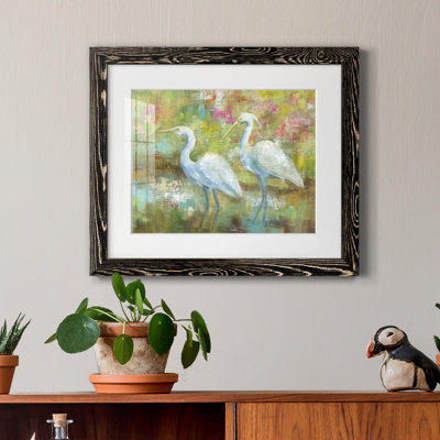 «Egret Tapisserie», reproduction d'art graphique sur papier encadré