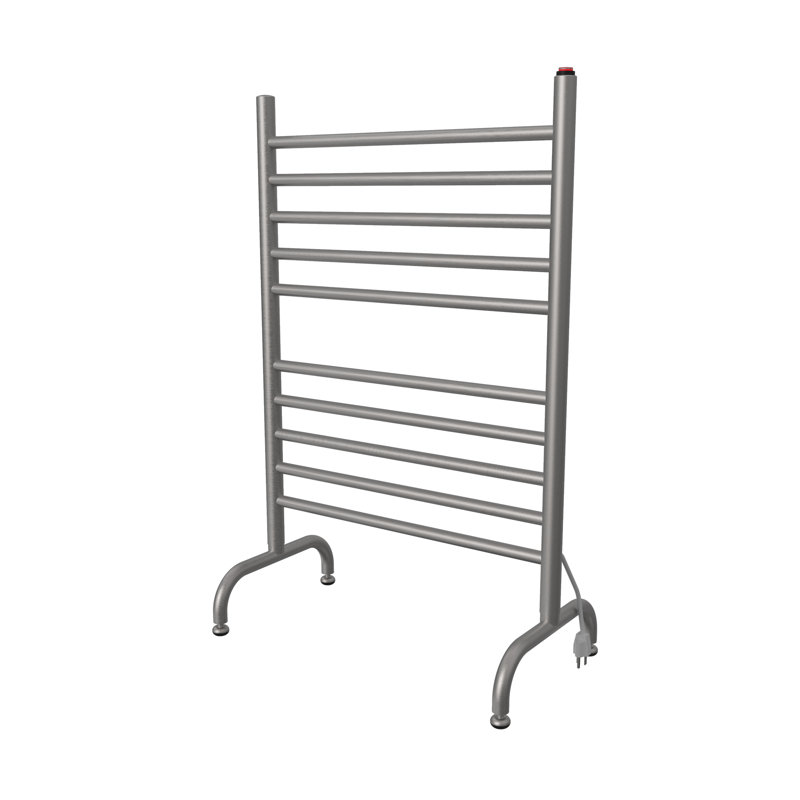 Solo Straight Towel Rail Towel Warmer, Brushed, 38" H x 24" W x 12" D