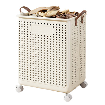  Panier à linge avec roulettes Panier à linge à grande capacité avec poignées imperméables