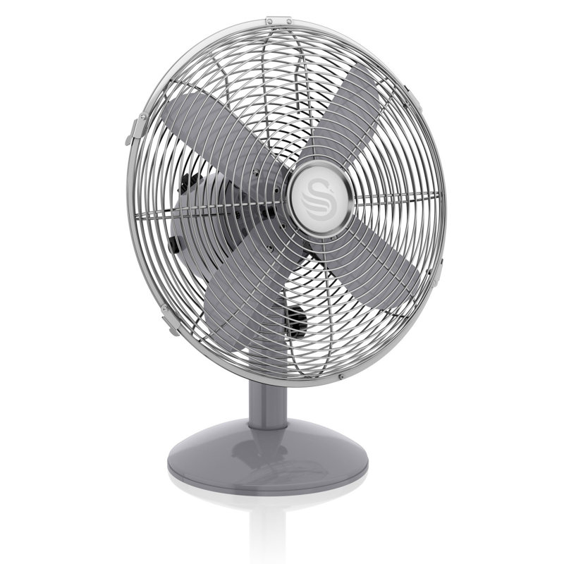30.48cm Retro Oscillating Table Fan, Grey