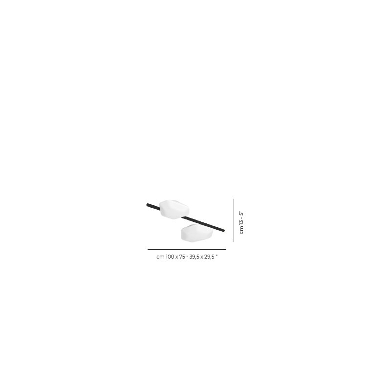 Modulor Ceiling/Wall Lamp 1 White Matt Painted Brass L3299 Ul, Matte Black, 3000K