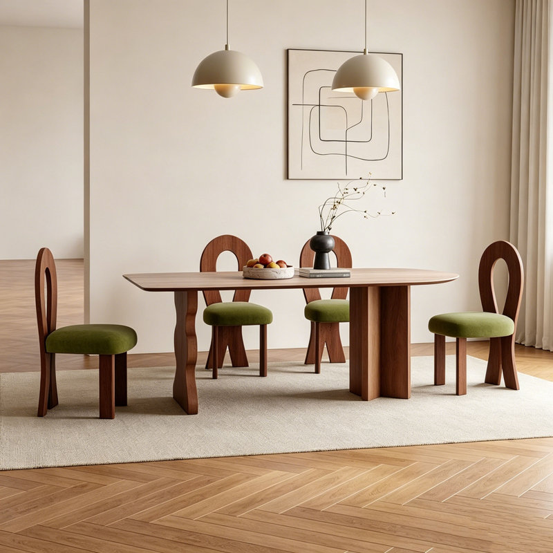 Table en bois de frêne français, 29.5" H x 63" W x 31.5" D, 5